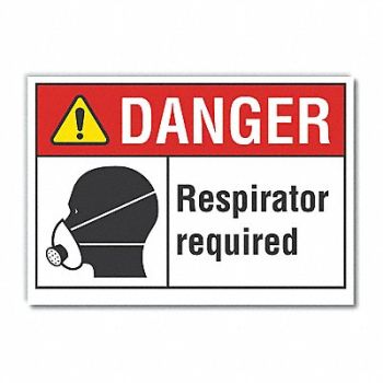 LYLE Resprtr Req Danger Rflct Label 5x7in, 62TY02