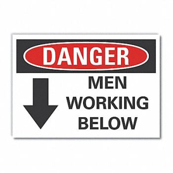 LYLE Men Working Danger Rflct Label 5inx7in, 62TY14