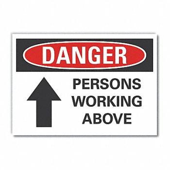 LYLE Overhead Hazard Danger Rflct Lbl 5x7in, 62TY86