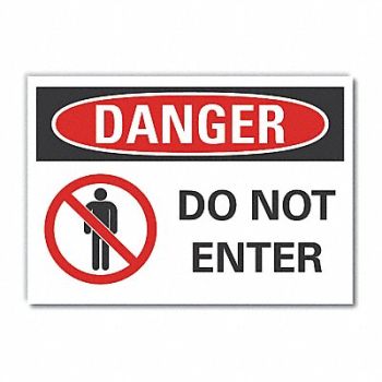 LYLE Exit Entrance Danger Rflct Lbl 5x7in, 62TZ23
