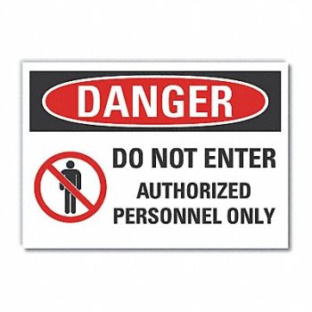 LYLE Auth Personnel Danger Rflctv Lbl 5inx7in, 62TZ35