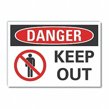 LYLE Keep Out Danger Rflct Label 5inx7in, 62TZ47