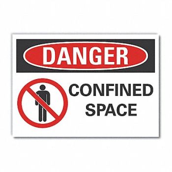 LYLE Confined Space Danger Rflctv Label 5x7in, 62TZ95