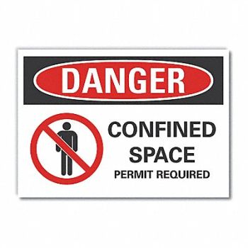 LYLE Confined Space Danger Rflctv Label 5x7in, 62UA08
