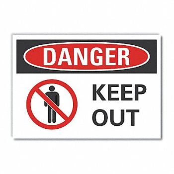 LYLE Keep Out Danger Label 3.5x5in Polyester, 62UA13