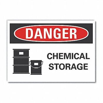 LYLE Chemicals Danger Rflct Label 5inx7in, 62UA56