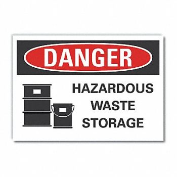 LYLE Hazardous Waste Danger Rflctv Labl 5x7in, 62UA68