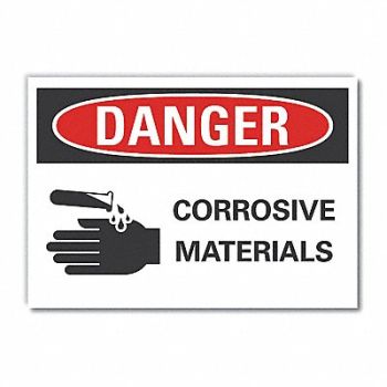 LYLE Corrosive Mtrl Danger Rflct Lbl 5x7in, 62UC17