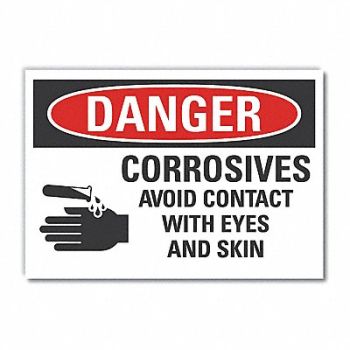 LYLE Corrosive Mtrl Danger Rflct Lbl 5x7in, 62UC29