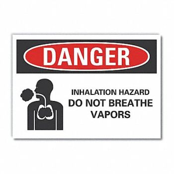 LYLE Inhalation Hzd Danger Rflct Lbl 5x7in, 62UC41