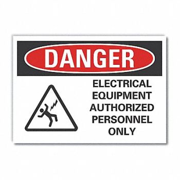 LYLE Elec Equipment Danger Rflctv Label 5x7in, 62UD38