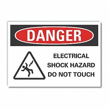 LYLE Electrical Hazard Danger RflctvLbl 5x7in, 62UD62