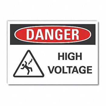 LYLE High Voltage Danger Labl 3.5x5in Polyest, 62UD67