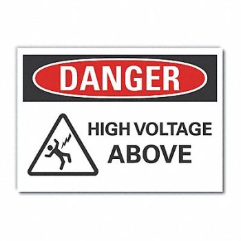 LYLE High Voltage Danger Rflct Lbl 5inx7in, 62UD86