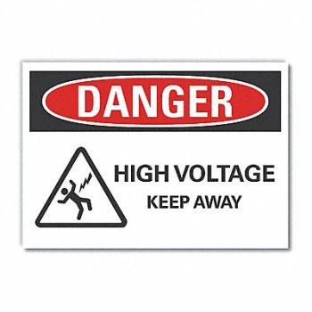 LYLE High Voltage Danger Rflct Lbl 5inx7in, 62UE11