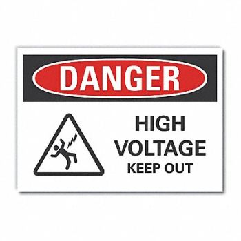 LYLE High Voltage Danger Rflctv Label 5inx7in, 62UE23