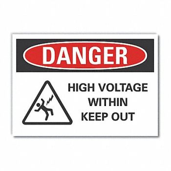 LYLE High Voltage Danger Rflct Lbl 5inx7in, 62UE47