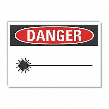 LYLE Laser Area Danger Rflct Label 5inx7in, 62UE59