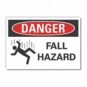 LYLE Fall Hazard Danger Rflctv Label 5inx7in, 62UE71