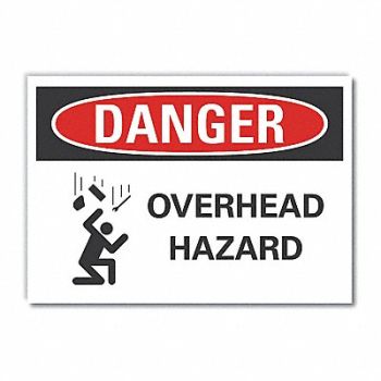 LYLE Overhead Hazard Danger Rflctv Lbl 7x10in, 62UE80