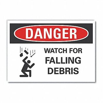 LYLE Construction Area Danger RflctvLbl 5x7in, 62UE95