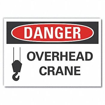 LYLE Crane Hoists Danger Rflct Lbl 5inx7in, 62UF08