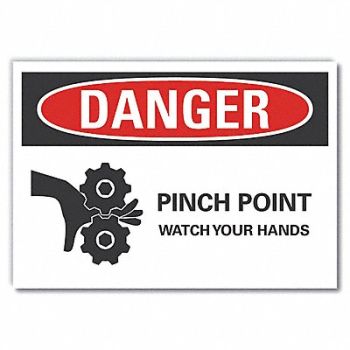 LYLE Pinch Point Danger Rflctv Label 5inx7in, 62UF68