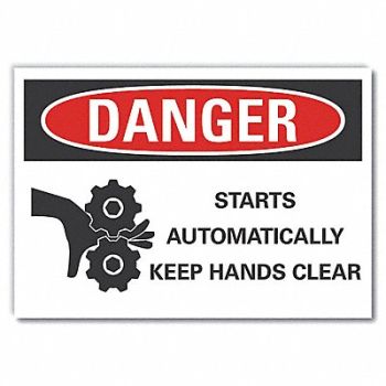 LYLE Hands Clear Danger Lbl 5inx7in Polyester, 62UF86