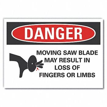LYLE Moving Machinery Danger Rflctv Lbl 5x7in, 62UG29