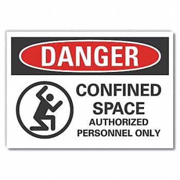LYLE Confined Space Danger Rflctv Lbl 3.5x5in, 62UG40