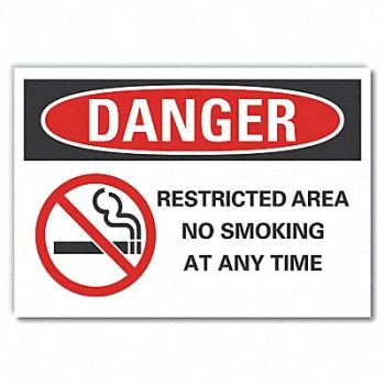 LYLE No Smoking Danger Rflct Label 5inx7in, 62UG77