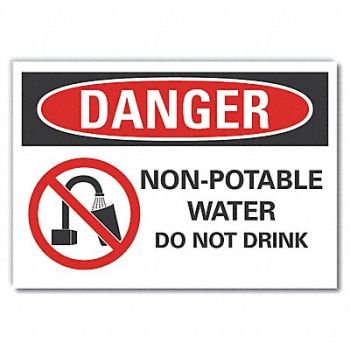 LYLE Potable Water Danger Rflctv Labl 5inx7in, 62UG89