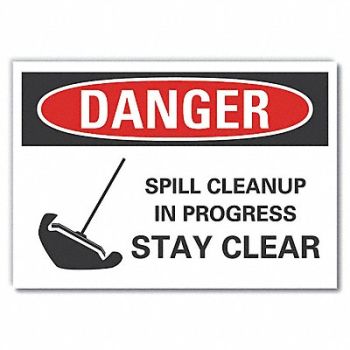 LYLE Spill Control Danger Rflctv Labl 5inx7in, 62UH14