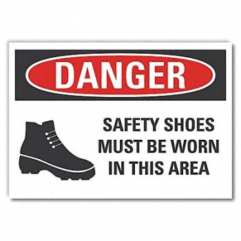 LYLE Foot Danger Rflct Label 5 in x 7 in, 62UH50