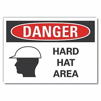 LYLE Hard Hat Danger Rflctv Label 5inx7in, 62UH86
