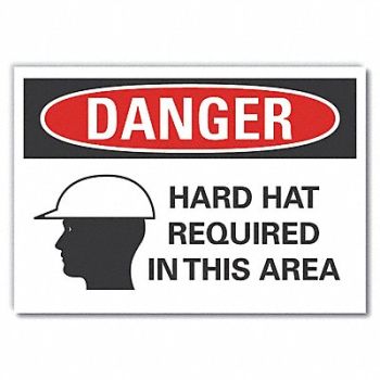 LYLE Hard Hat Danger Rflct Label 5inx7in, 62UH98