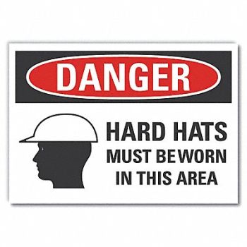 LYLE Hard Hat Danger Rflct Label 5inx7in, 62UJ11