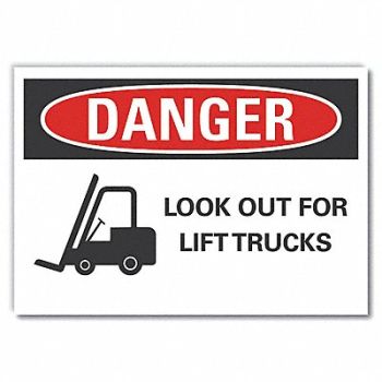 LYLE Lift Trck Trfc Danger Rflct Lbl 3.5x5in, 62UJ34