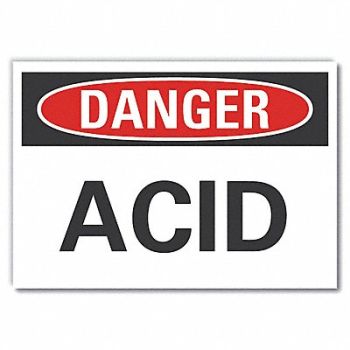 LYLE Acid Danger Rflct Label 3.5in x 5in, 62UJ70