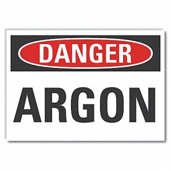 LYLE Argon Danger Label 10inx14 in Polyester, 62UJ99