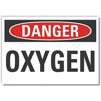 LYLE Oxygen Danger Rflctv Label 3.5inx5in, 62UK31