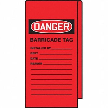 ACCUFORM Danger Tag Barricade 12 Hx3-1/8 W PK25, 62WM65