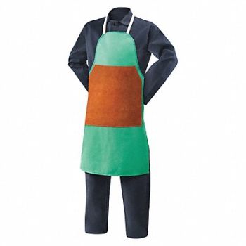 STEINER Cotton Bib Apron Flame Resist 36 Green, 62XU44
