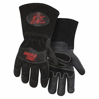 STEINER INDUSTRIES Welding Gloves MIG Application Black PR, 56LX49
