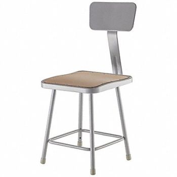 NATIONAL PUBLIC SEATING Square Stool Welded Tube Leg Gray 31 H, 8D275