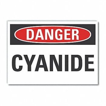 LYLE Cyanide Danger Rflct Label 5 in x 7 in, 63JP85