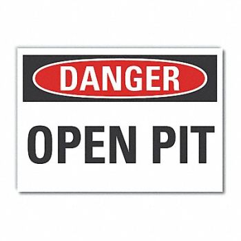 LYLE Open Pit Danger Rflct Label 5inx7in, 63JR34
