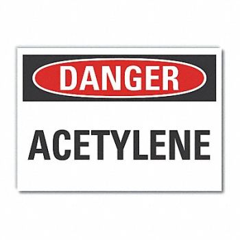 LYLE Acetylene Danger Rflctv Label 3.5inx5in, 63JT30