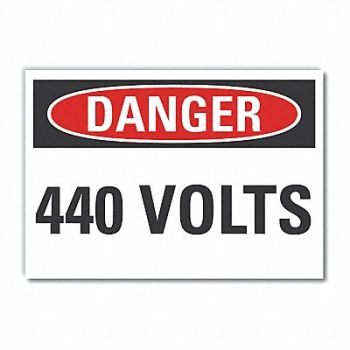 LYLE Voltage Danger Label 5inx7in Polyester, 63JT37