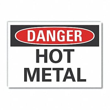 LYLE Hot Metal Danger Rflct Label 5inx7in, 63JT67